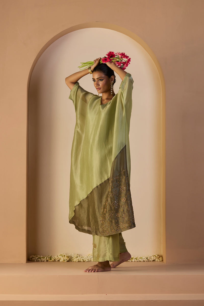 Green Zehra Kaftan set