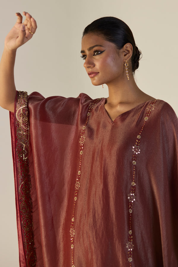 Rust Rana Kaftan set