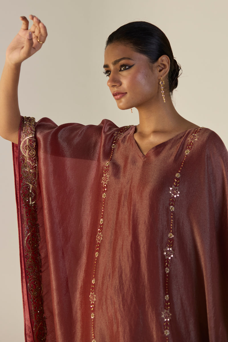 Rust Rana Kaftan set