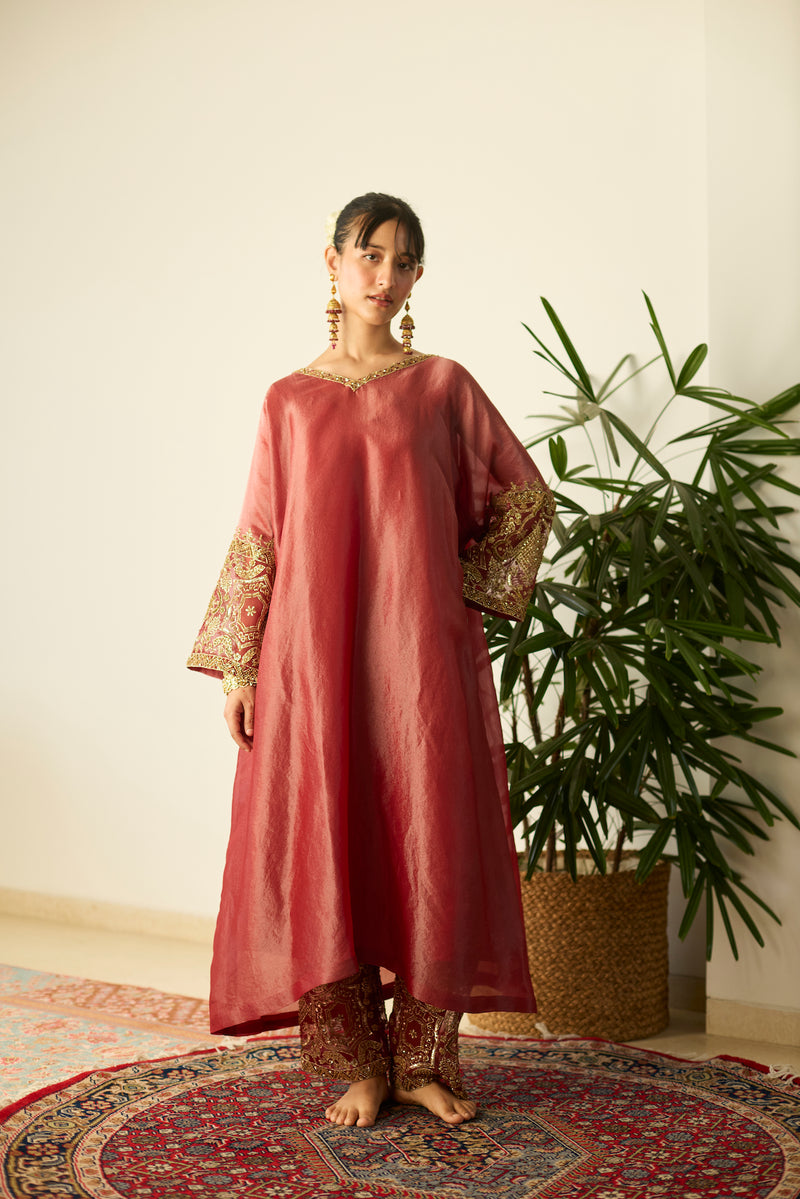 Red Rubaab Kaftan set