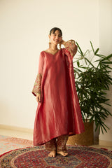 Red Rubaab Kaftan set