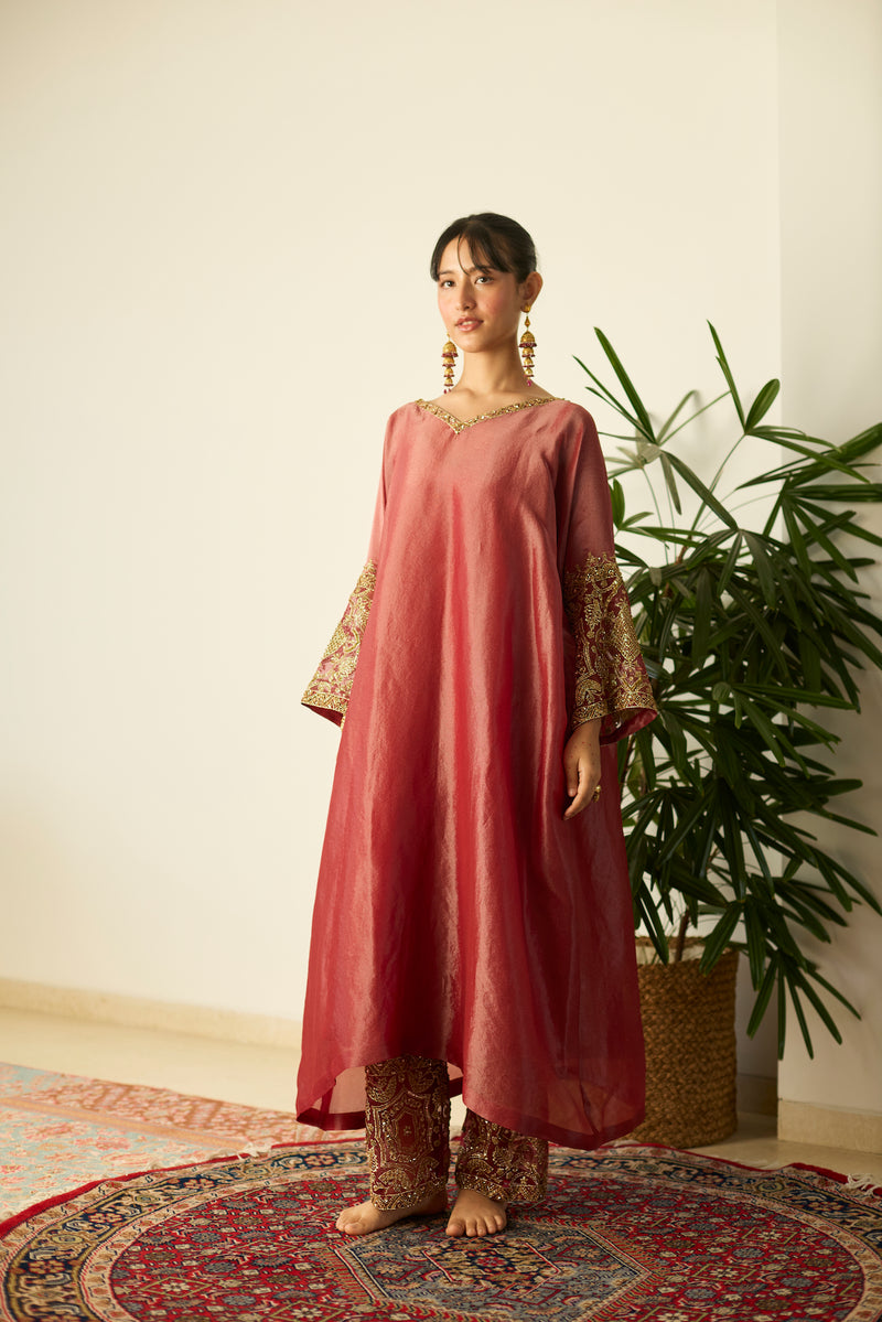 Red Rubaab Kaftan set