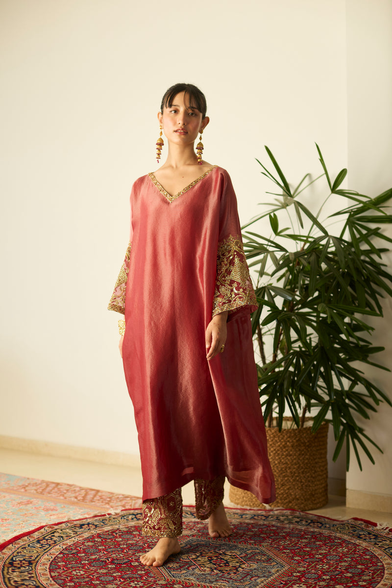 Red Rubaab Kaftan set
