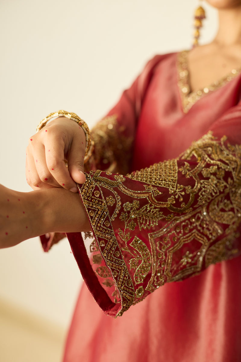 Red Rubaab Kaftan set