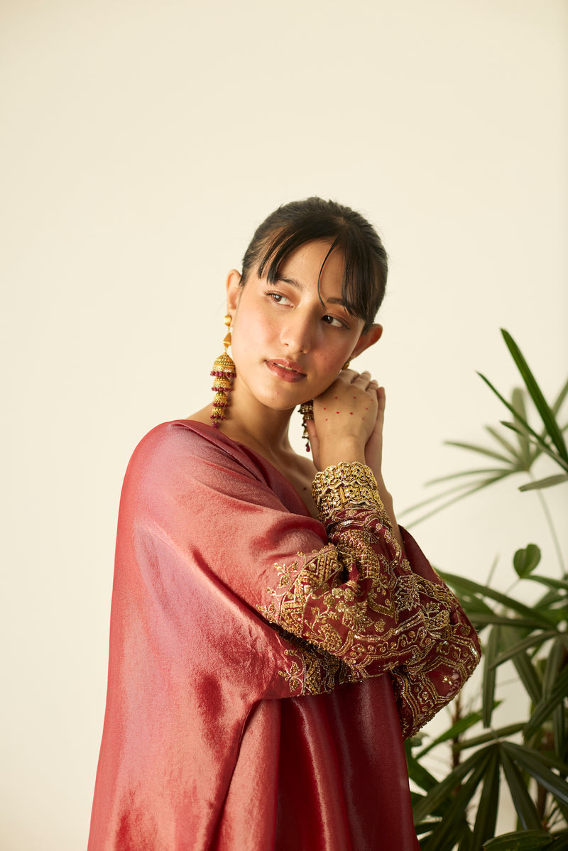 Red Rubaab Kaftan set