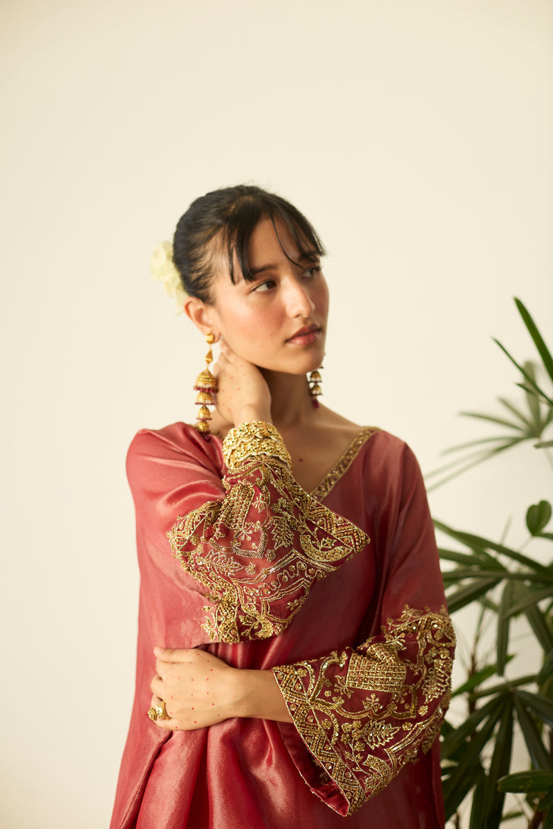 Red Rubaab Kaftan set