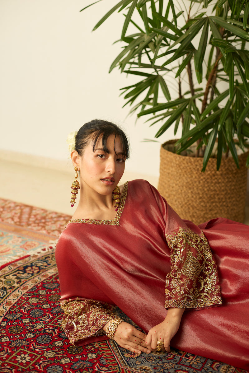 Red Rubaab Kaftan set