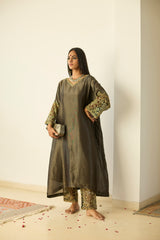 Grey Rubaab Kaftan set