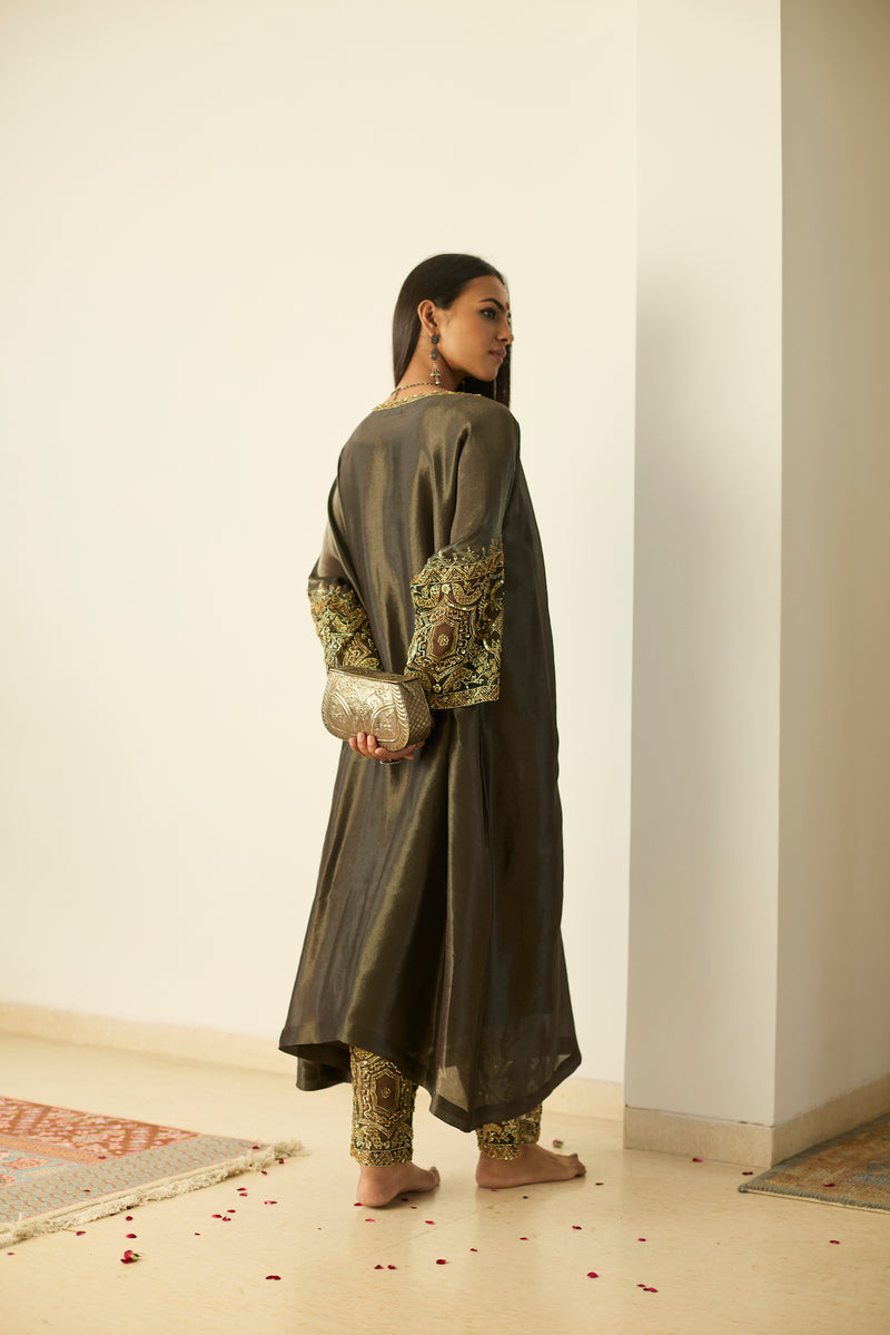 Grey Rubaab Kaftan set