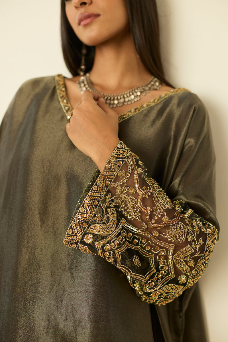 Grey Rubaab Kaftan set