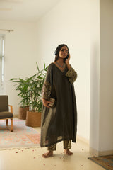 Grey Rubaab Kaftan set