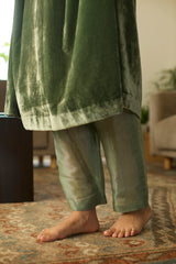 Green Makhmal Kaftan set