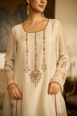 White Phulwari suit
