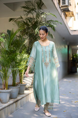 Teal Phulwari suit