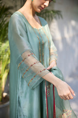 Teal Phulwari suit