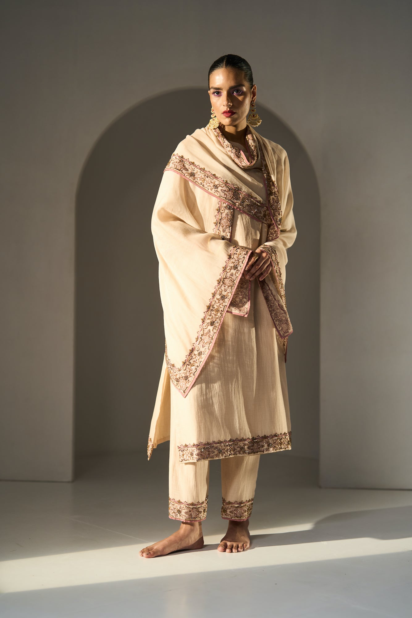 Pavit Cap Cream Pavit Dupatta – Sarang Kaur