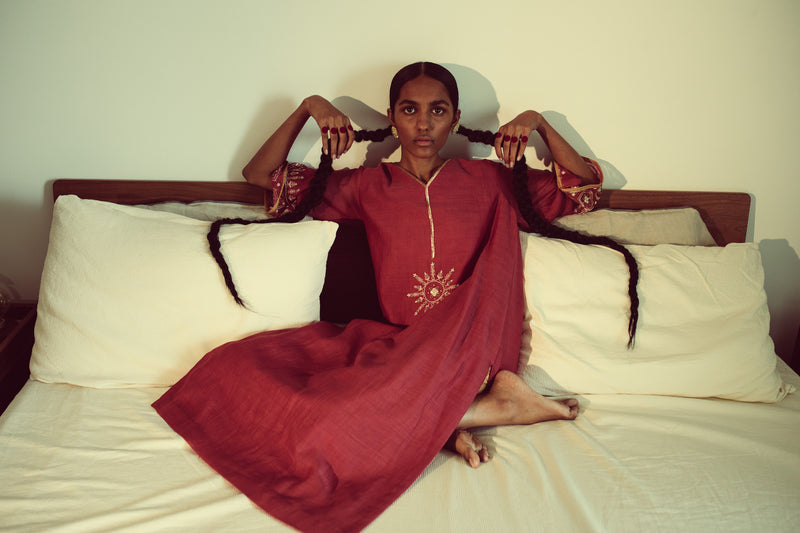 Watermelon and Mango Jaipuri Kurta Set