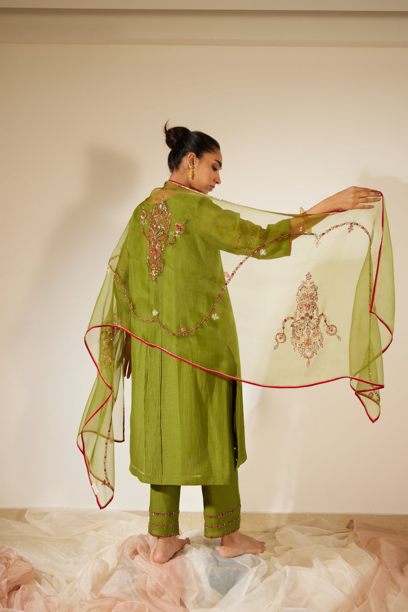 Green Dhuleti Stole