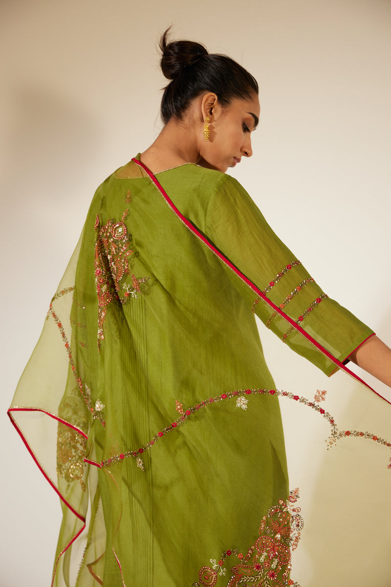Green Dhuleti Stole