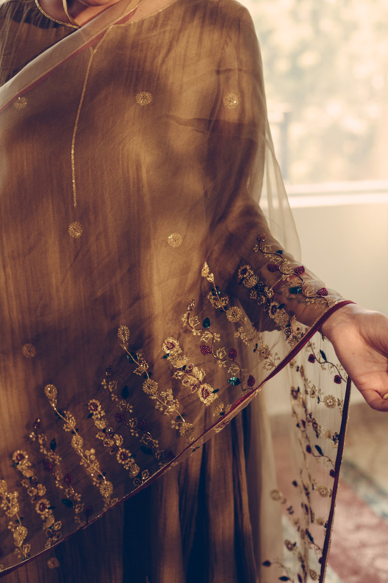 Olive Phool Kurta Set