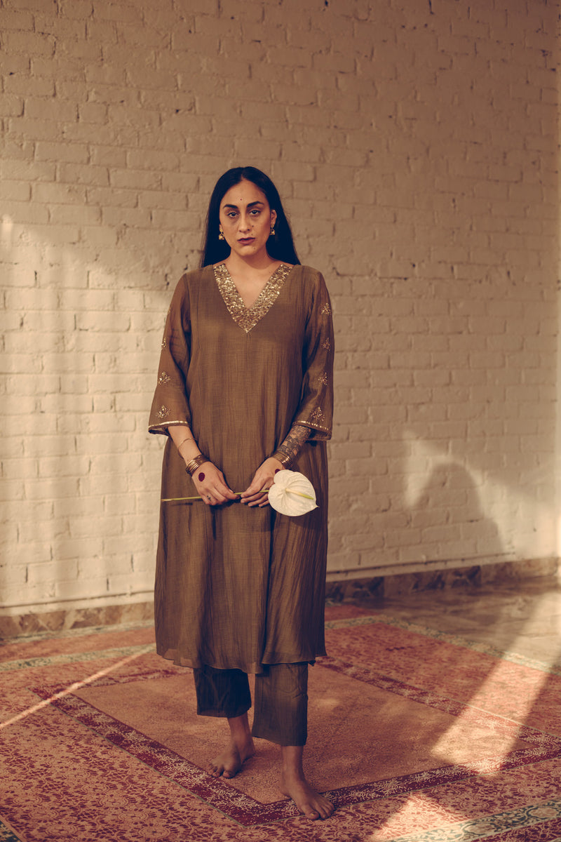 Olive Karuna Kurta Set