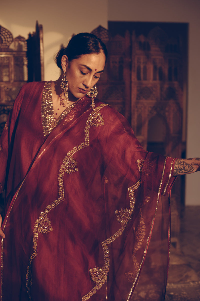 Maroon Karuna Stole