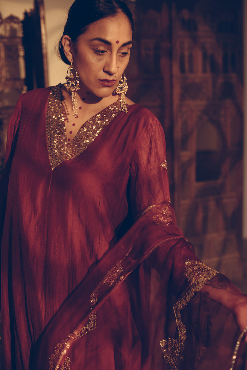 Maroon Karuna Stole