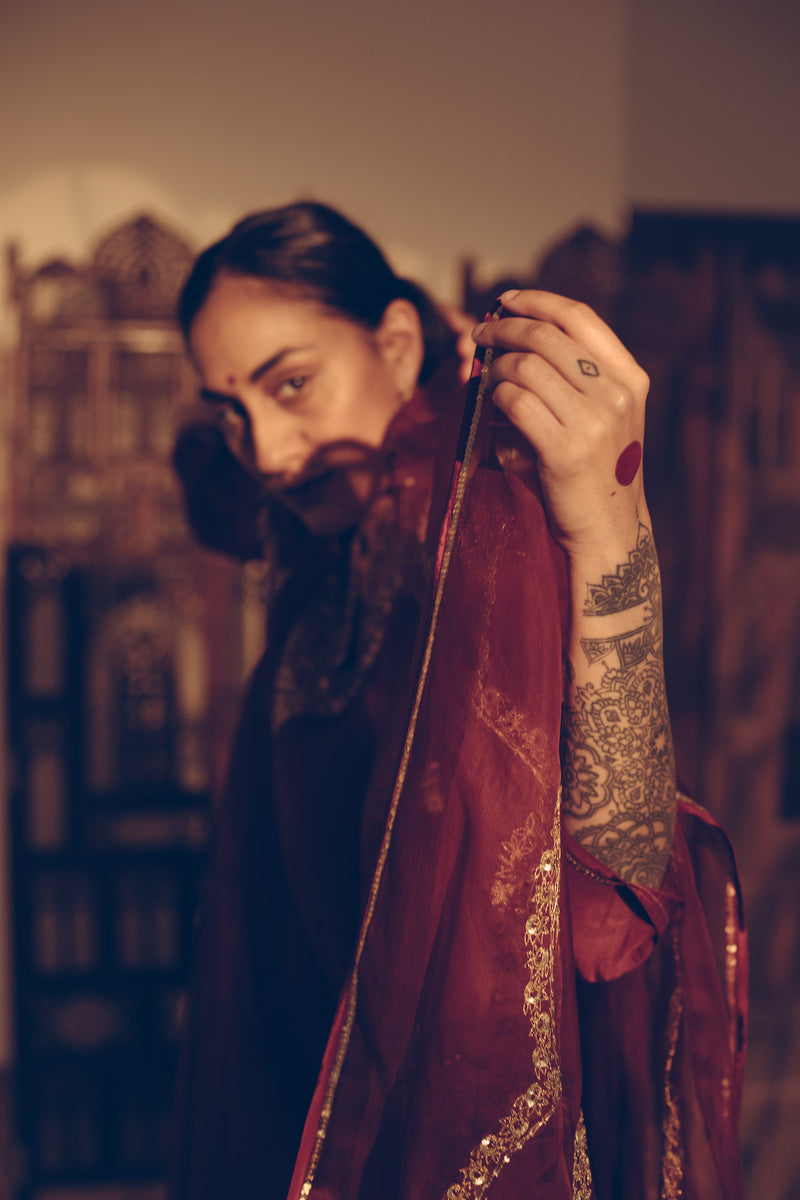 Maroon Karuna Stole